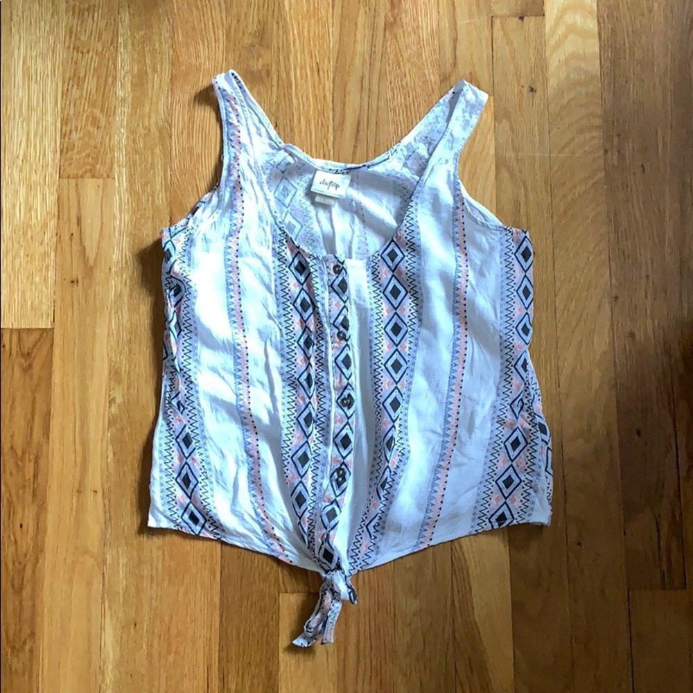 Tie button up  tank top